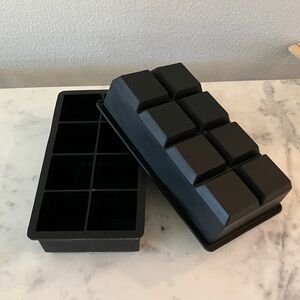 Two Black Silicone Ice Cube Trays 2 oz
